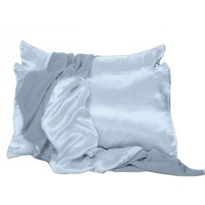 PJ Harlow Satin Pillowcases Set of 2 (Morning Blue)